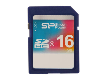 Silicon Power 16GB Secure Digital High-Capacity (SDHC) Flash Card Model SP016GBSDH004V10