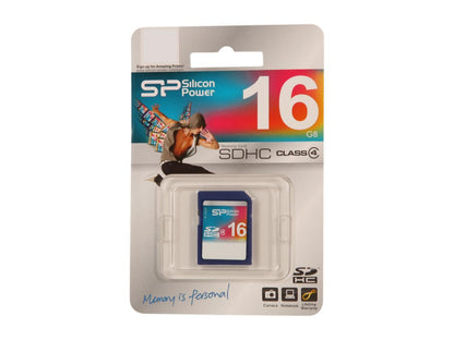 Silicon Power 16GB Secure Digital High-Capacity (SDHC) Flash Card Model SP016GBSDH004V10