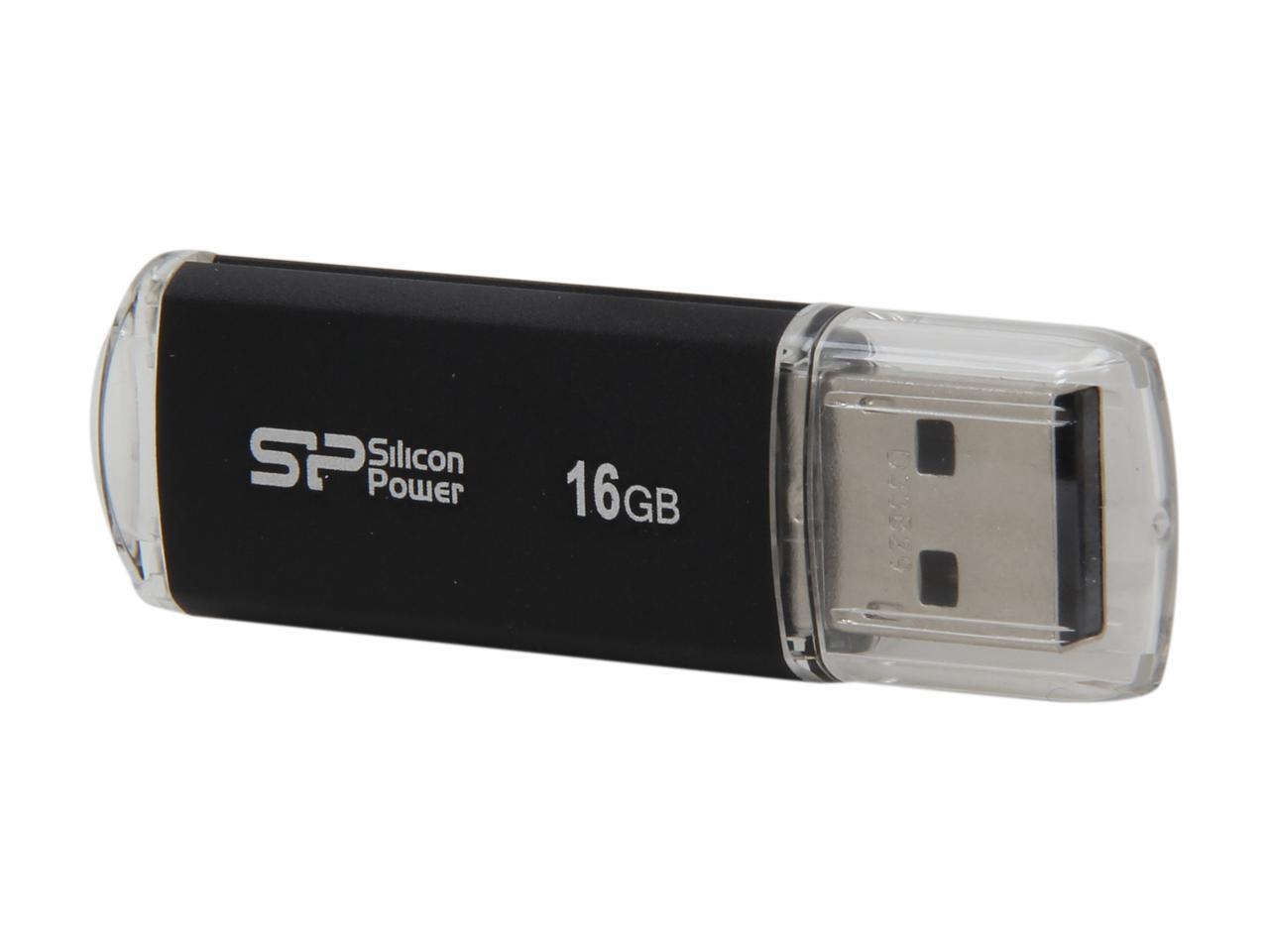Silicon Power Ultima II-I Series SP016GBUF2M01V1K 16GB USB 2.0 Flash Drive - Black