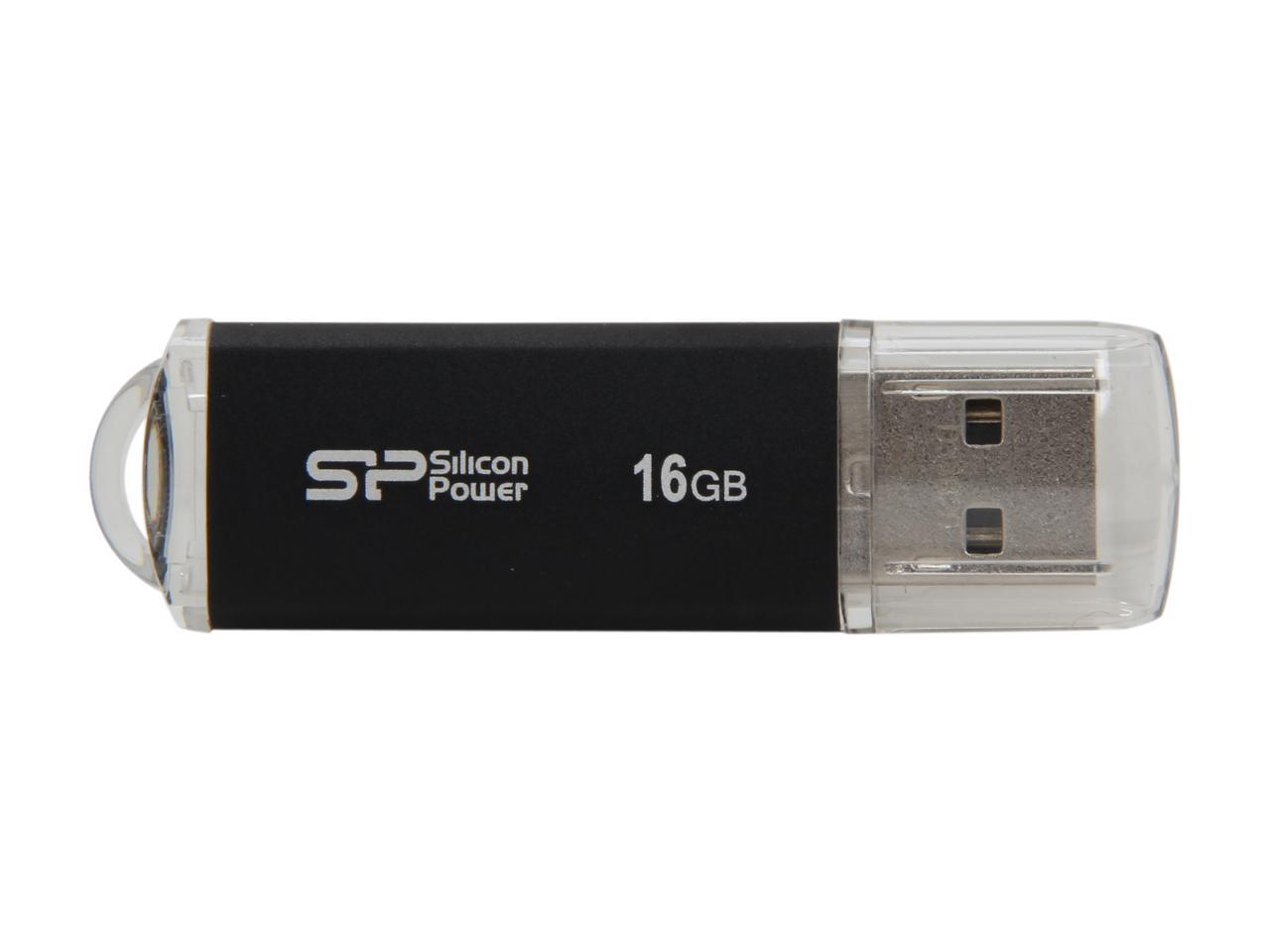 Silicon Power Ultima II-I Series SP016GBUF2M01V1K 16GB USB 2.0 Flash Drive - Black