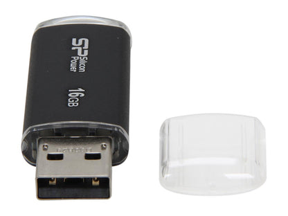 Silicon Power Ultima II-I Series SP016GBUF2M01V1K 16GB USB 2.0 Flash Drive - Black