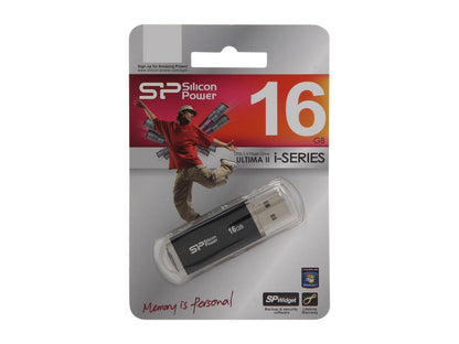 Silicon Power Ultima II-I Series SP016GBUF2M01V1K 16GB USB 2.0 Flash Drive - Black