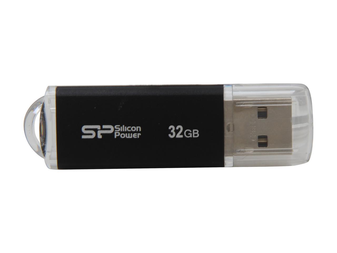 Silicon Power Ultima II-I Series 32GB USB 2.0 Flash Drive (Black) Model SP032GBUF2M01V1K