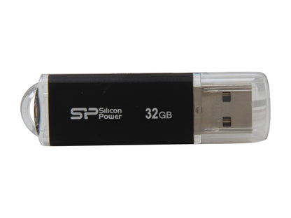 Silicon Power Ultima II-I Series 32GB USB 2.0 Flash Drive (Black) Model SP032GBUF2M01V1K