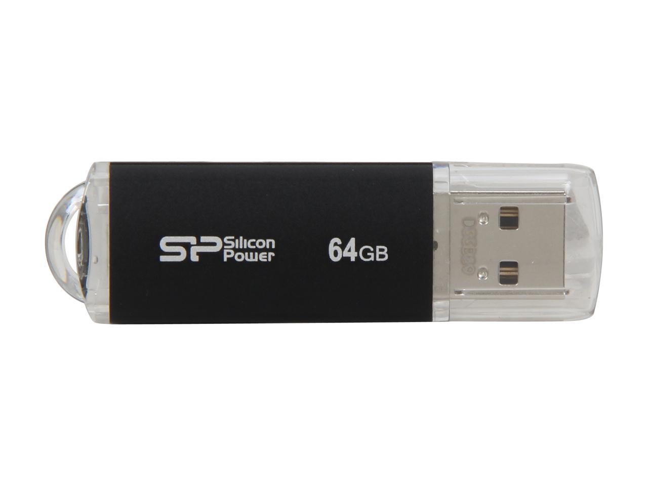 Silicon Power Ultima II-I Series 64GB USB 2.0 Flash Drive (Black) Model SP064GBUF2M01V1K