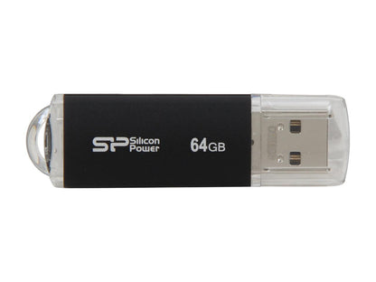 Silicon Power Ultima II-I Series 64GB USB 2.0 Flash Drive (Black) Model SP064GBUF2M01V1K