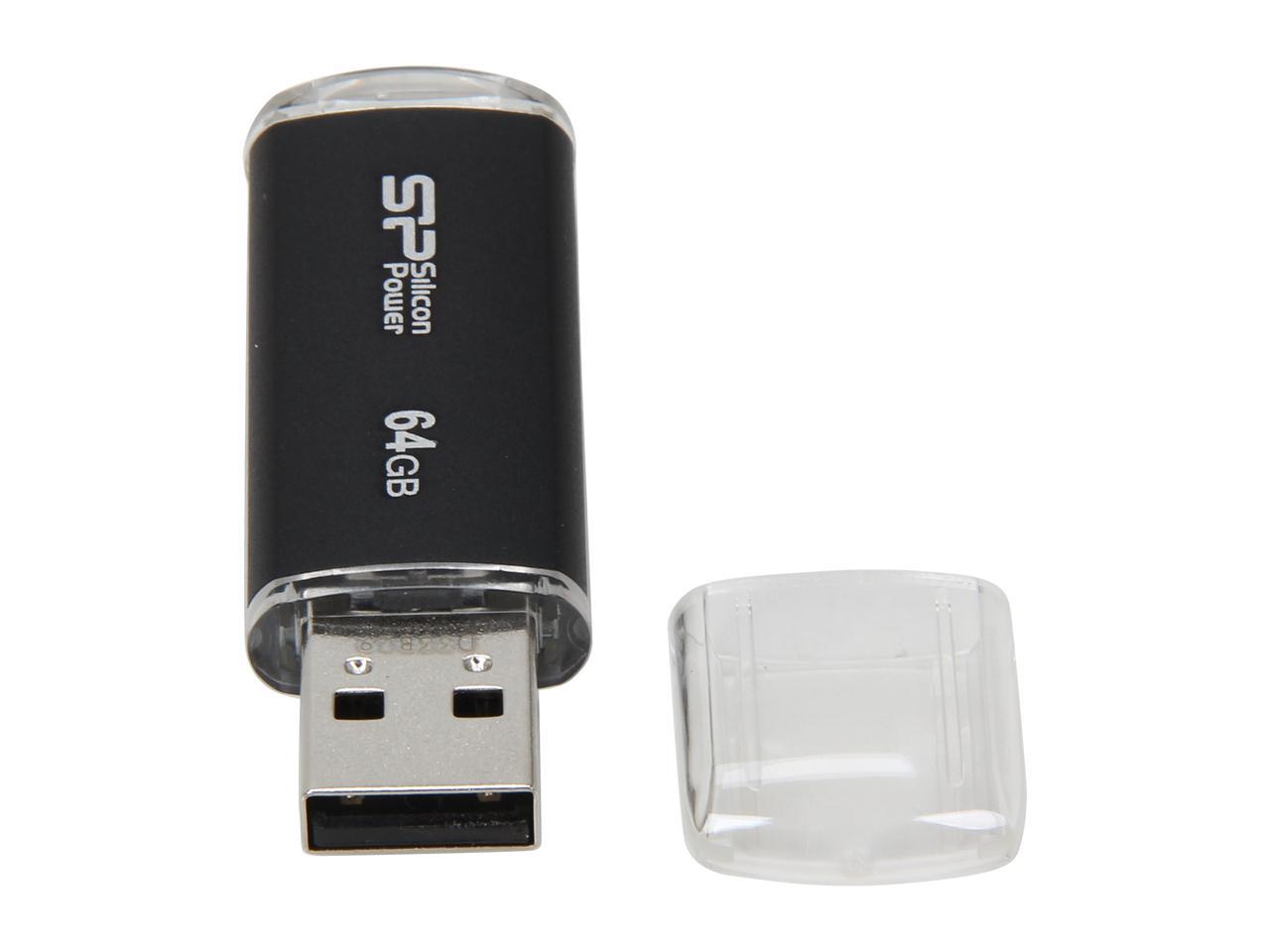 Silicon Power Ultima II-I Series 64GB USB 2.0 Flash Drive (Black) Model SP064GBUF2M01V1K