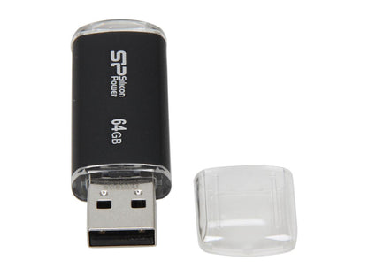 Silicon Power Ultima II-I Series 64GB USB 2.0 Flash Drive (Black) Model SP064GBUF2M01V1K