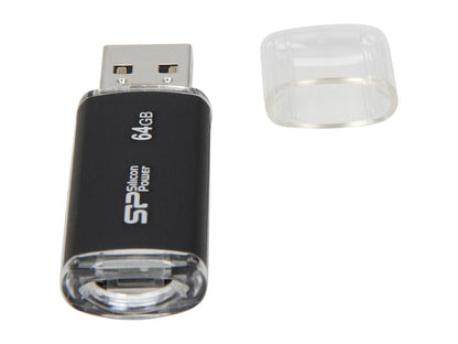 Silicon Power Ultima II-I Series 64GB USB 2.0 Flash Drive (Black) Model SP064GBUF2M01V1K