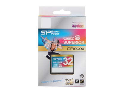 Silicon Power Superior 32GB Compact Flash (CF) Flash Card Model SP032GBCFC1K0V10