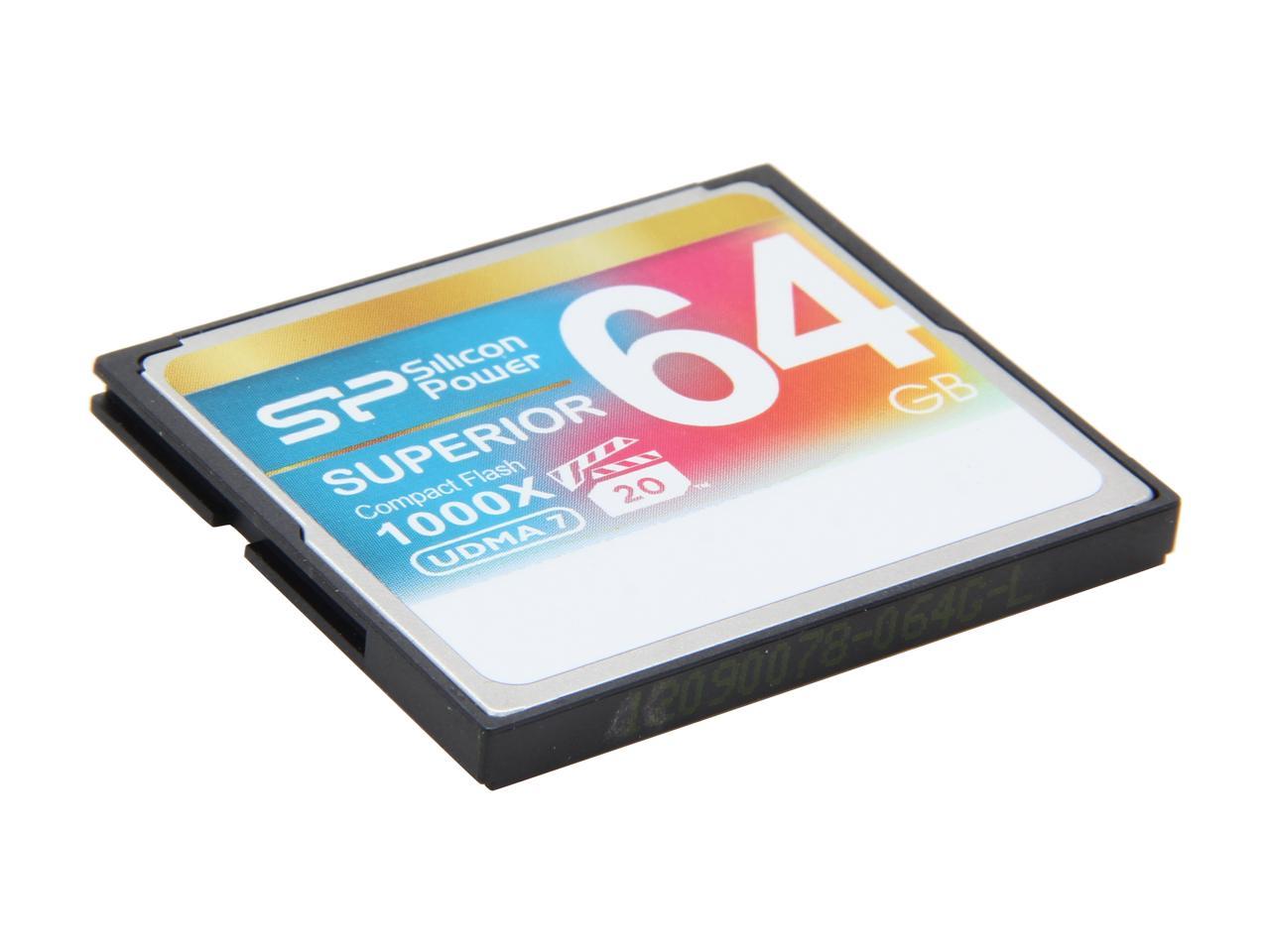 Silicon Power Superior 64GB Compact Flash (CF) Flash Card Model SP064GBCFC1K0V10