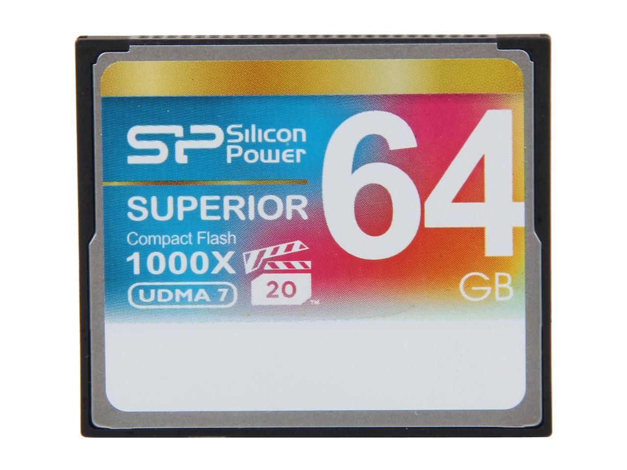Silicon Power Superior 64GB Compact Flash (CF) Flash Card Model SP064GBCFC1K0V10