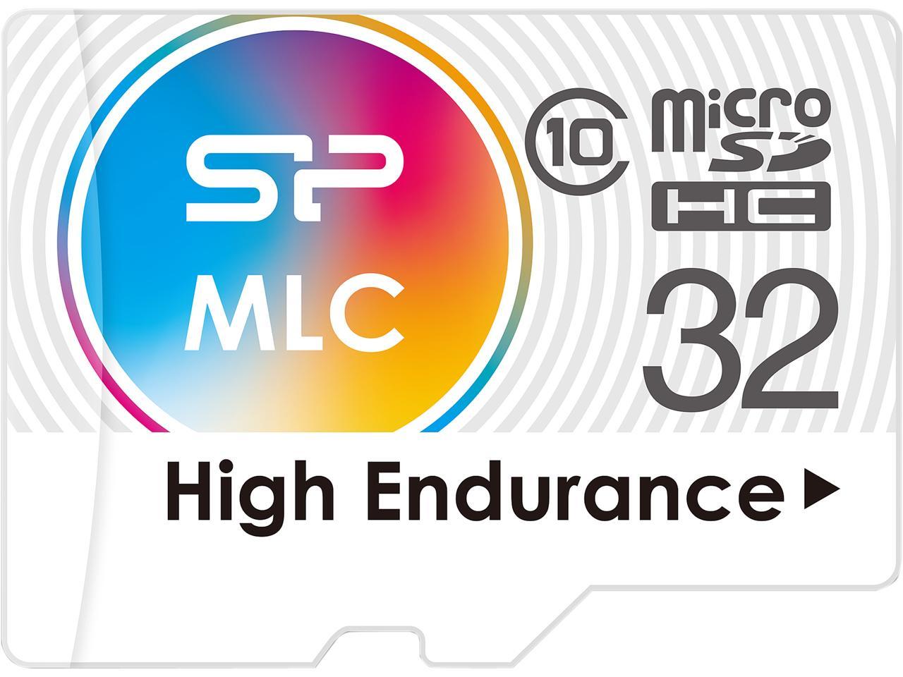 Silicon Power 32GB High Endurance MLC MicroSDHC Memory Card, Ideal for Dash Cam and Security Camera, with Adapter (SP032GBSTHIU3V10SP)