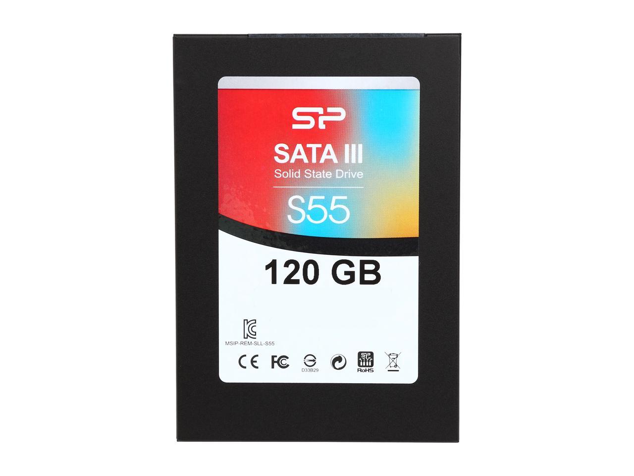 Silicon Power Slim S55 2.5" 120GB SATA III TLC Internal Solid State Drive (SSD) SP120GBSS3S55S25