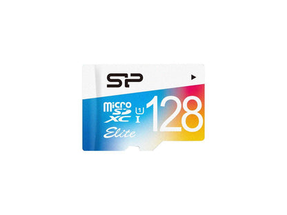 Silicon Power 128GB up to 75 MB/s MicroSDXC UHS-1 Class10, Elite Flash Memory Card with Adaptor
