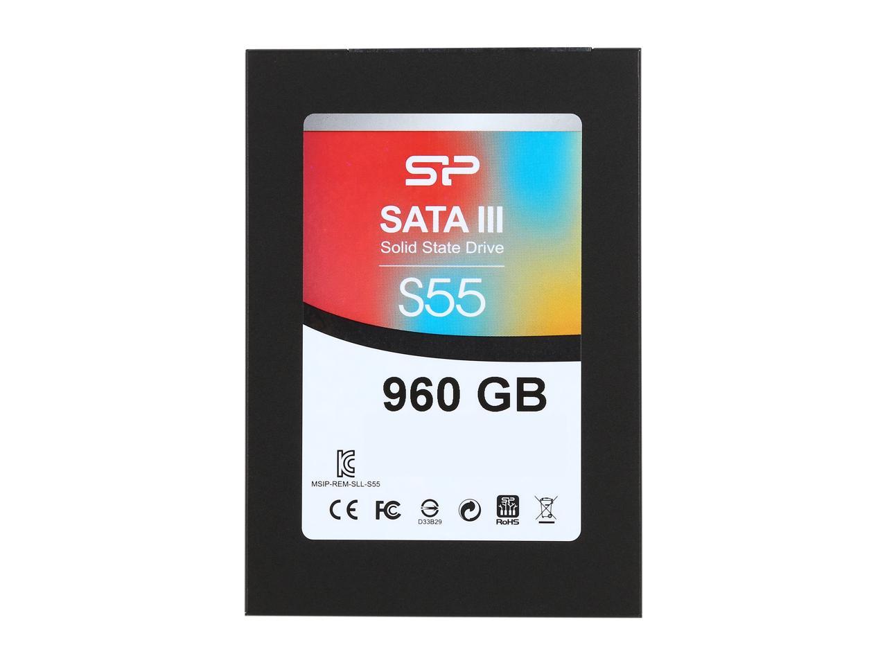 Silicon Power Slim S55 2.5" 960GB SATA III TLC Internal Solid State Drive (SSD) SP960GBSS3S55S25