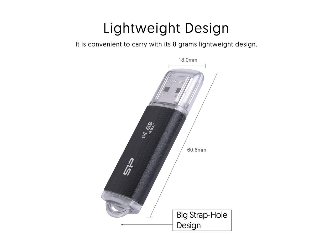 Silicon Power 64GB Blaze B02 USB 3.1 Flash Drive (SP064GBUF3B02V1K)