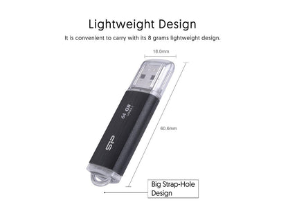Silicon Power 64GB Blaze B02 USB 3.1 Flash Drive (SP064GBUF3B02V1K)