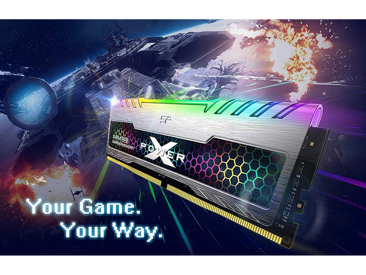 Silicon Power 32GB (2 x 16GB) DDR4 3200 (PC4 25600) 288-Pin XPOWER Turbine RGB DDR4 SDRAM Desktop Memory Model SP032GXLZU320BDB