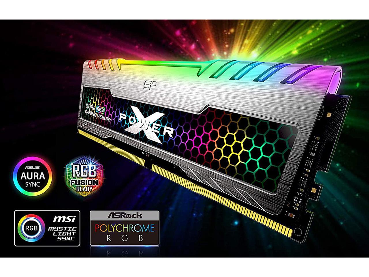 Silicon Power 32GB (2 x 16GB) DDR4 3200 (PC4 25600) 288-Pin XPOWER Turbine RGB DDR4 SDRAM Desktop Memory Model SP032GXLZU320BDB