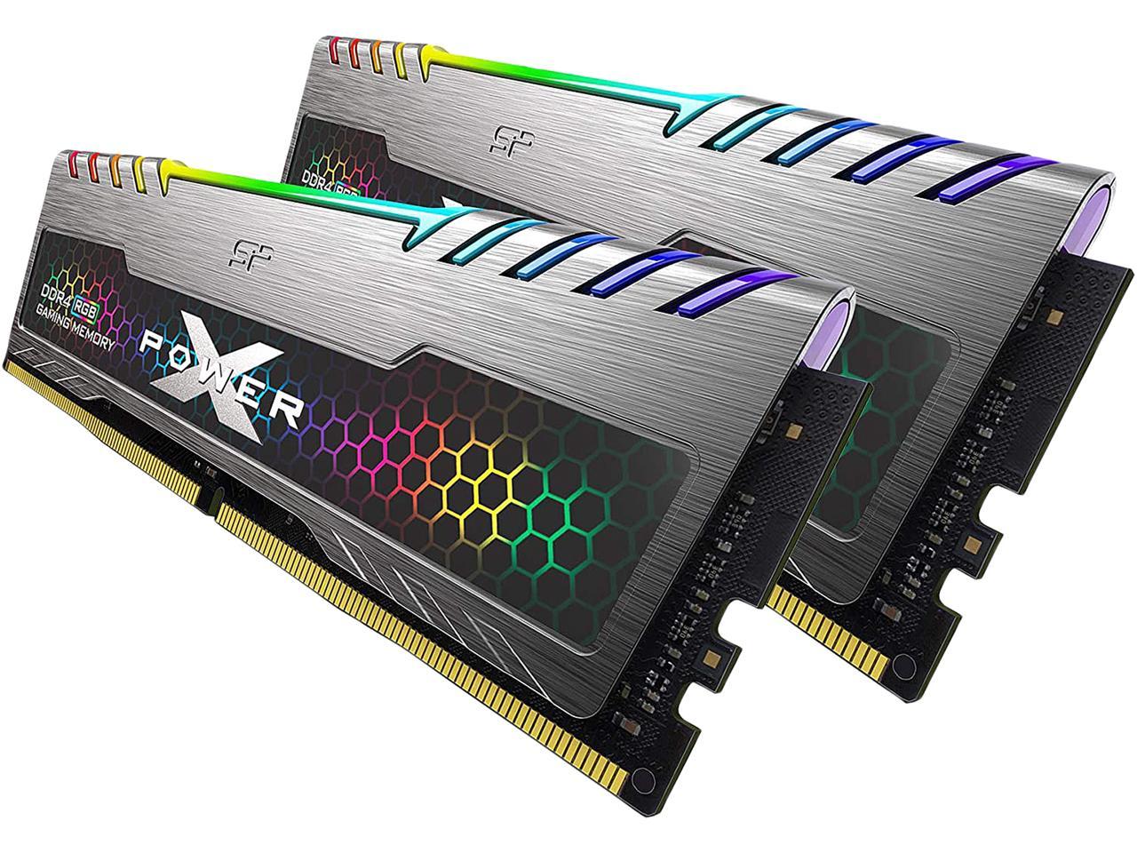 Silicon Power 16GB (2 x 8GB) DDR4 3200 (PC4 25600) 288-Pin XPOWER Turbine RGB DDR4 SDRAM Desktop Memory Model SP016GXLZU320BDB