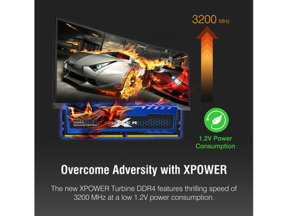 Silicon Power 16GB (2 x 8GB) DDR4 3600 (PC4 28800) 288-Pin XPOWER Turbine DDR4 SDRAM Desktop Memory Model SP016GXLZU360BDA