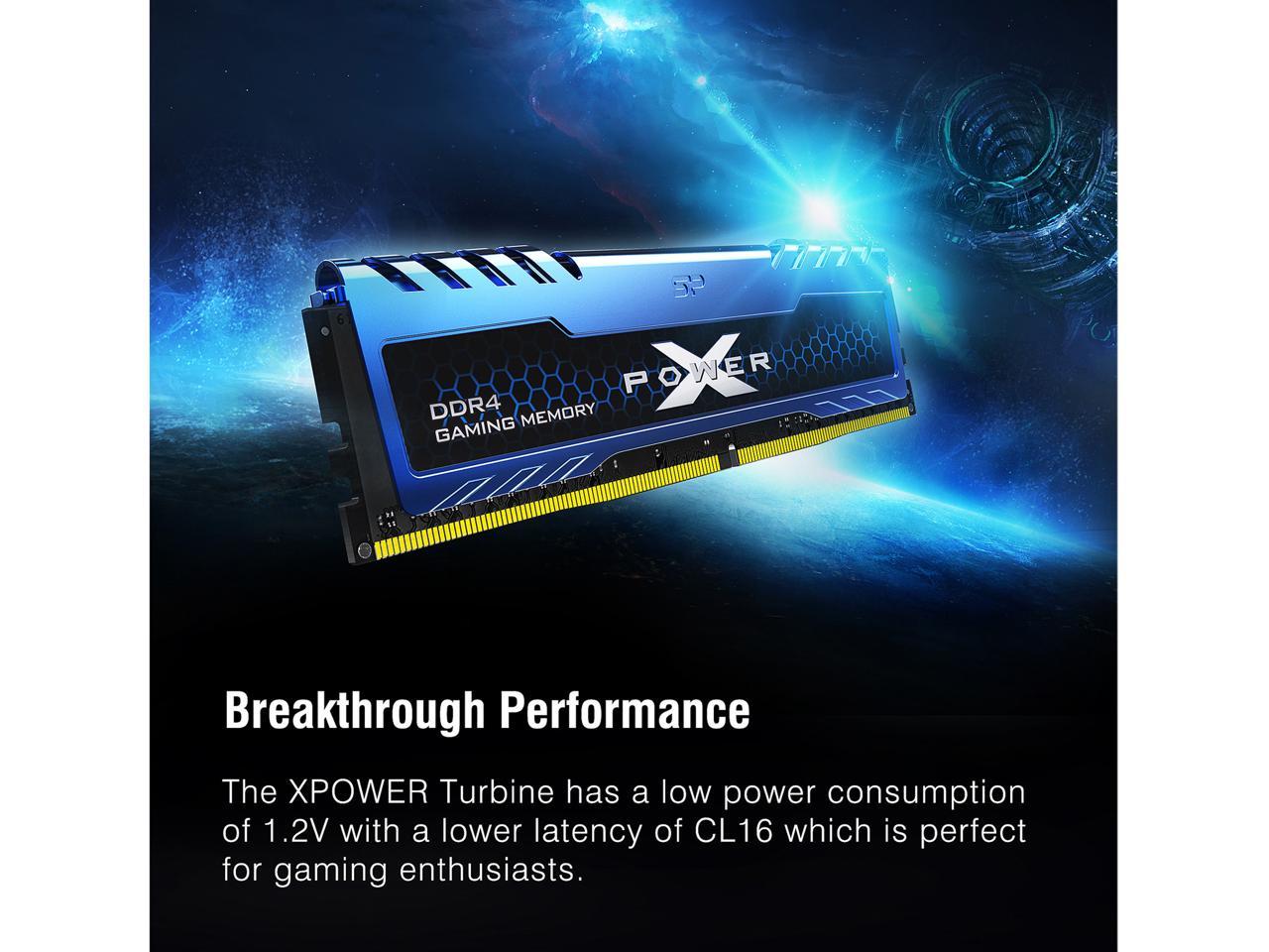 Silicon Power 16GB (2 x 8GB) DDR4 3600 (PC4 28800) 288-Pin XPOWER Turbine DDR4 SDRAM Desktop Memory Model SP016GXLZU360BDA