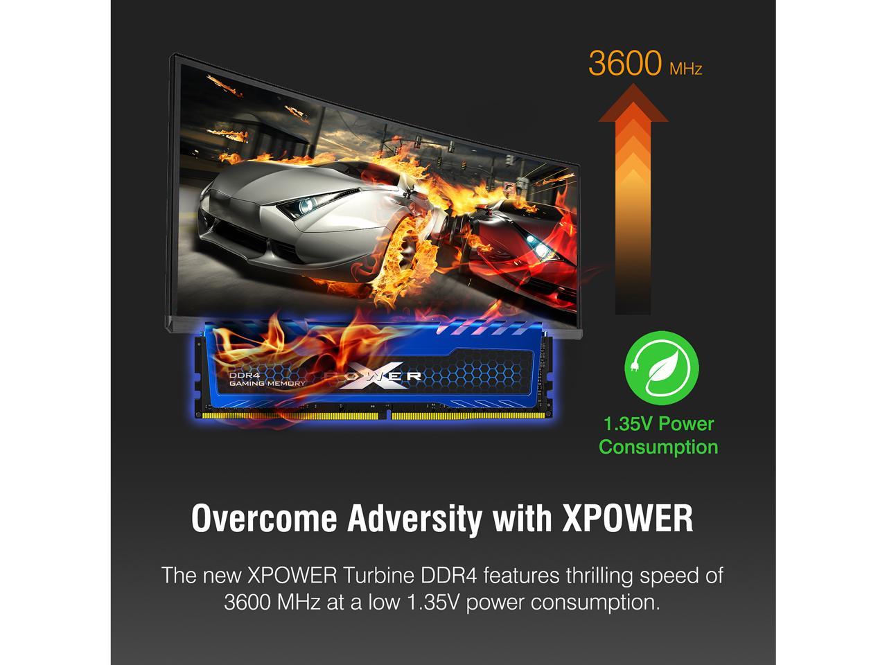 Silicon Power 32GB (2 x 16GB) DDR4 3200 (PC4 25600) 288-Pin XPOWER Turbine DDR4 SDRAM Desktop Memory Model SP032GXLZU360BDA