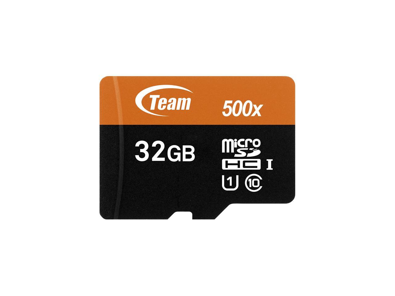 Team 32GB microSDHC UHS-I/U1 Class 10 Memory Card with Adapter, Speed Up to 80MB/s (TUSDH32GUHS03)