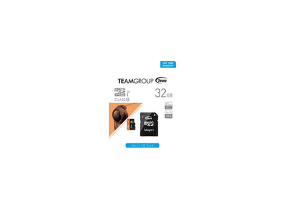 Team 32GB microSDHC UHS-I/U1 Class 10 Memory Card with Adapter, Speed Up to 80MB/s (TUSDH32GUHS03)