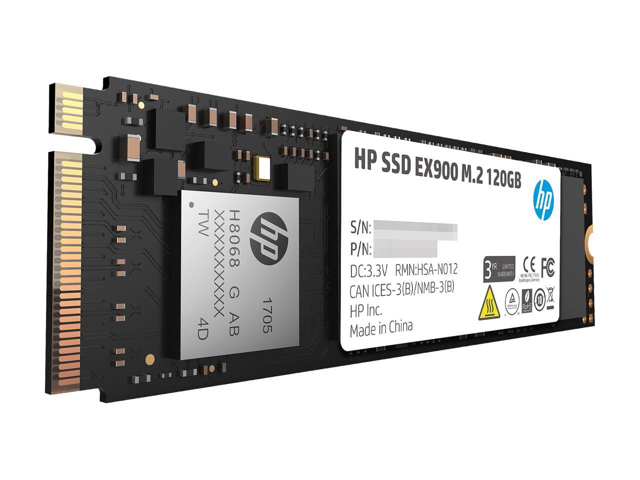 HP EX900 M.2 120GB PCIe 3.0 x4 NVMe 3D TLC NAND Internal Solid State Drive (SSD) 2YY42AA#ABC