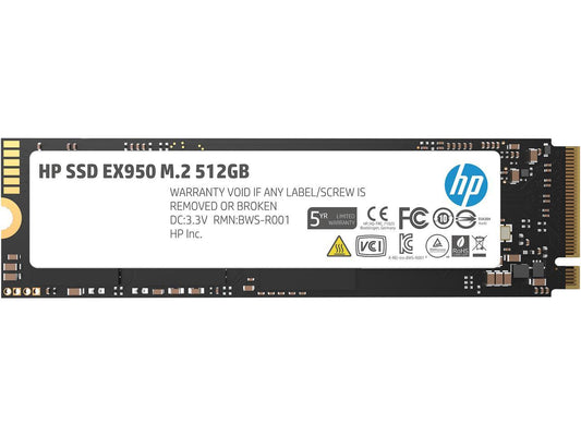 HP EX950 M.2 2280 512GB PCle Gen3 x4, NVMe1.3 3D NAND Internal Solid State Drive (SSD) 5MS22AA#ABC
