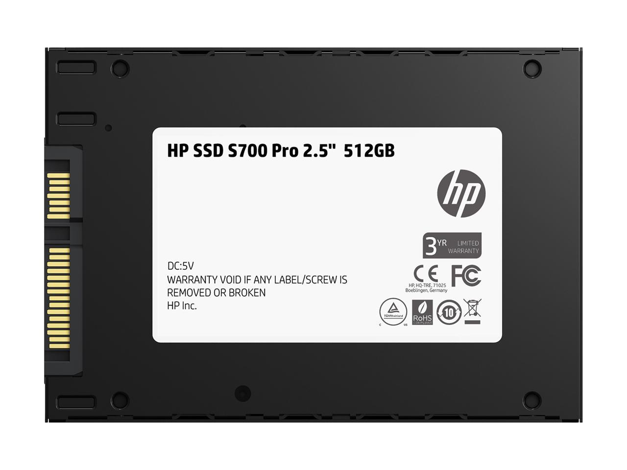 HP S700 Pro 2.5" 512GB SATA III 3D NAND Internal Solid State Drive (SSD) 2AP99AA#ABL