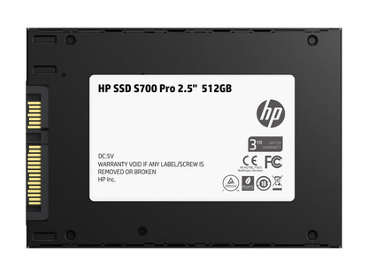 HP S700 Pro 2.5" 512GB SATA III 3D NAND Internal Solid State Drive (SSD) 2AP99AA#ABL