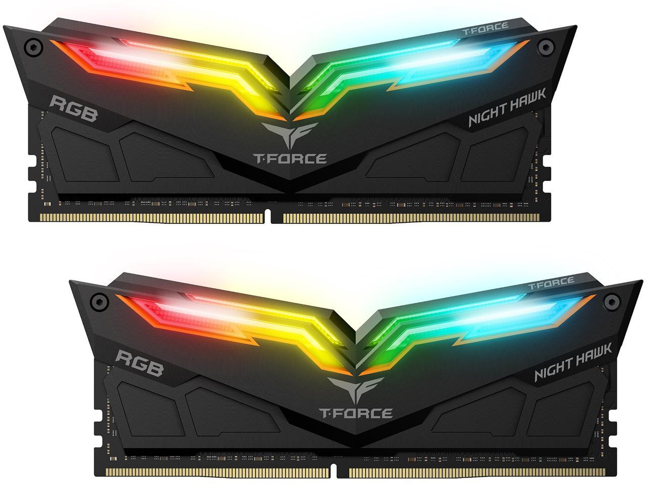Team T-Force Night Hawk RGB 16GB (2 x 8GB) 288-Pin DDR4 SDRAM DDR4 3200 (PC4 25600) Desktop Memory Model TF1D416G3200HC16CDC01
