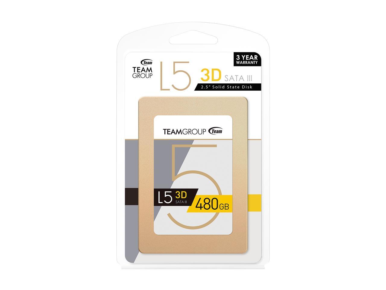 Team Group L5 3D 2.5" 480GB SATA III 3D NAND Internal Solid State Drive (SSD) T253TD480G3C101