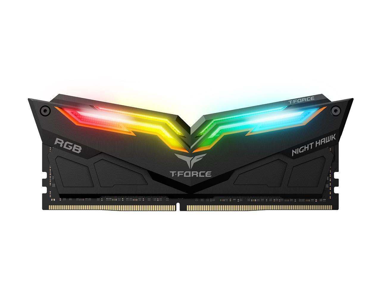Team T-Force Night Hawk RGB 32GB (2 x 16GB) 288-Pin DDR4 SDRAM DDR4 3000 (PC4 24000) Desktop Memory Model TF1D432G3000HC16CDC01
