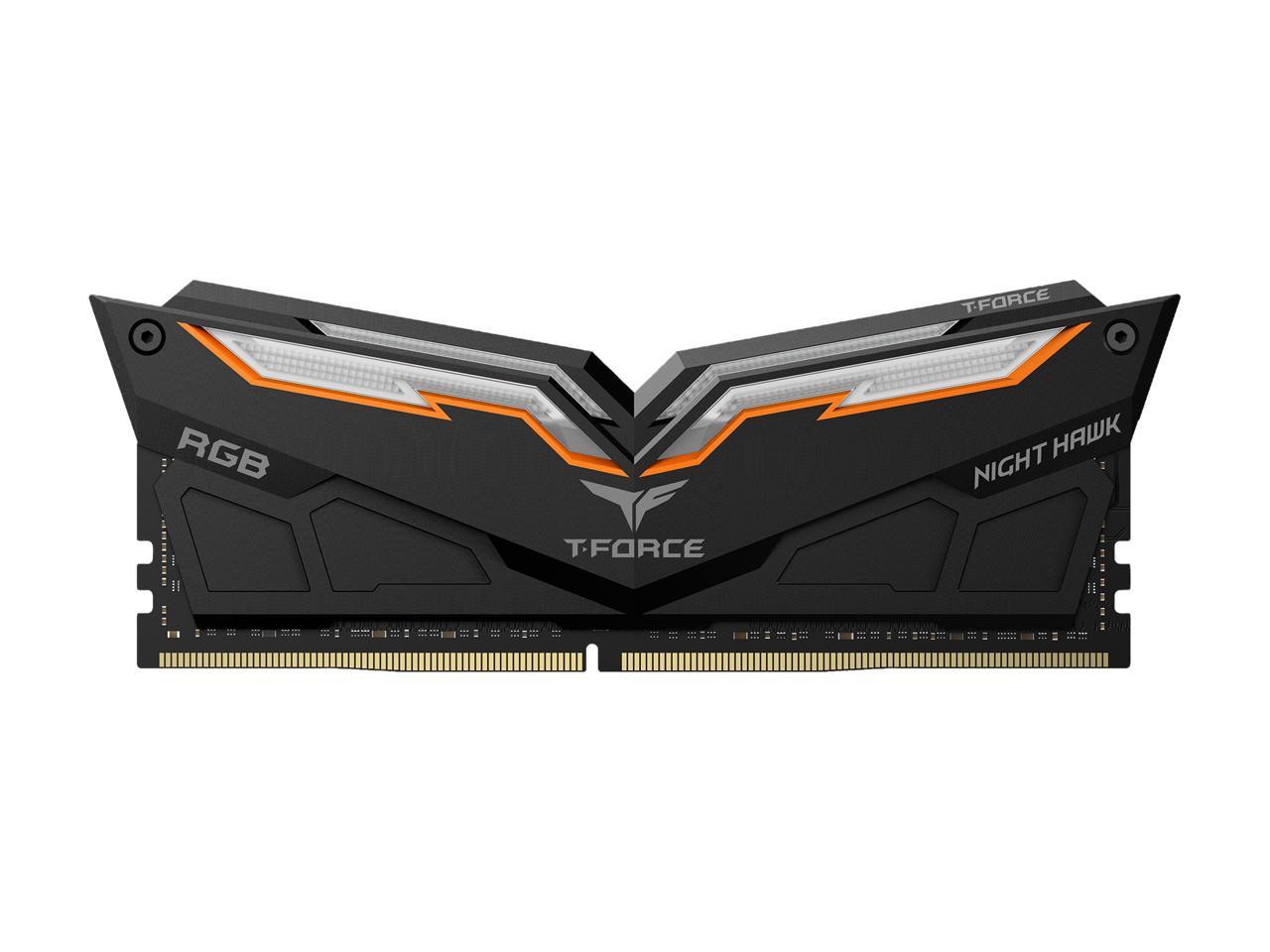 Team T-Force Night Hawk RGB 16GB (2 x 8GB) 288-Pin DDR4 SDRAM DDR4 3600 (PC4 28800) Desktop Memory Model TF1D416G3600HC18EDC01