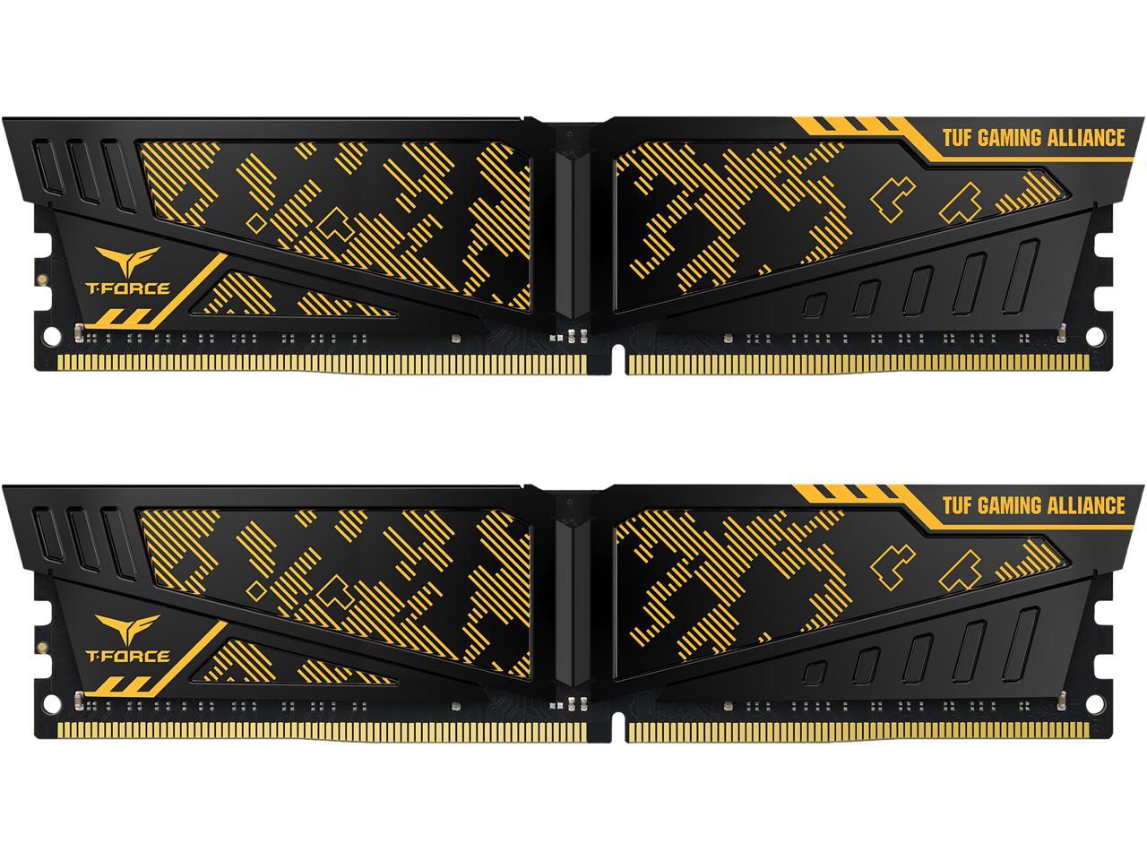 Team T-FORCE VULCAN TUF Gaming Alliance 16GB (2 x 8GB) 288-Pin DDR4 SDRAM DDR4 3200 (PC4 25600) Intel XMP 2.0 Desktop Memory Model TLTYD416G3200HC16CDC01
