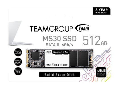 Team MS30 M.2 2280 512GB SATA III TLC Internal Solid State Drive (SSD) TM8PS7512G0C101