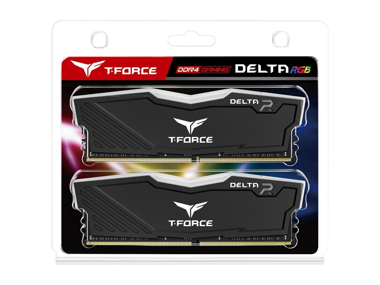 Team T-Force Delta RGB 16GB (2 x 8GB) 288-Pin DDR4 SDRAM DDR4 3200 (PC4 25600) Intel XMP 2.0 Desktop Memory Model TF3D416G3200HC16CDC01