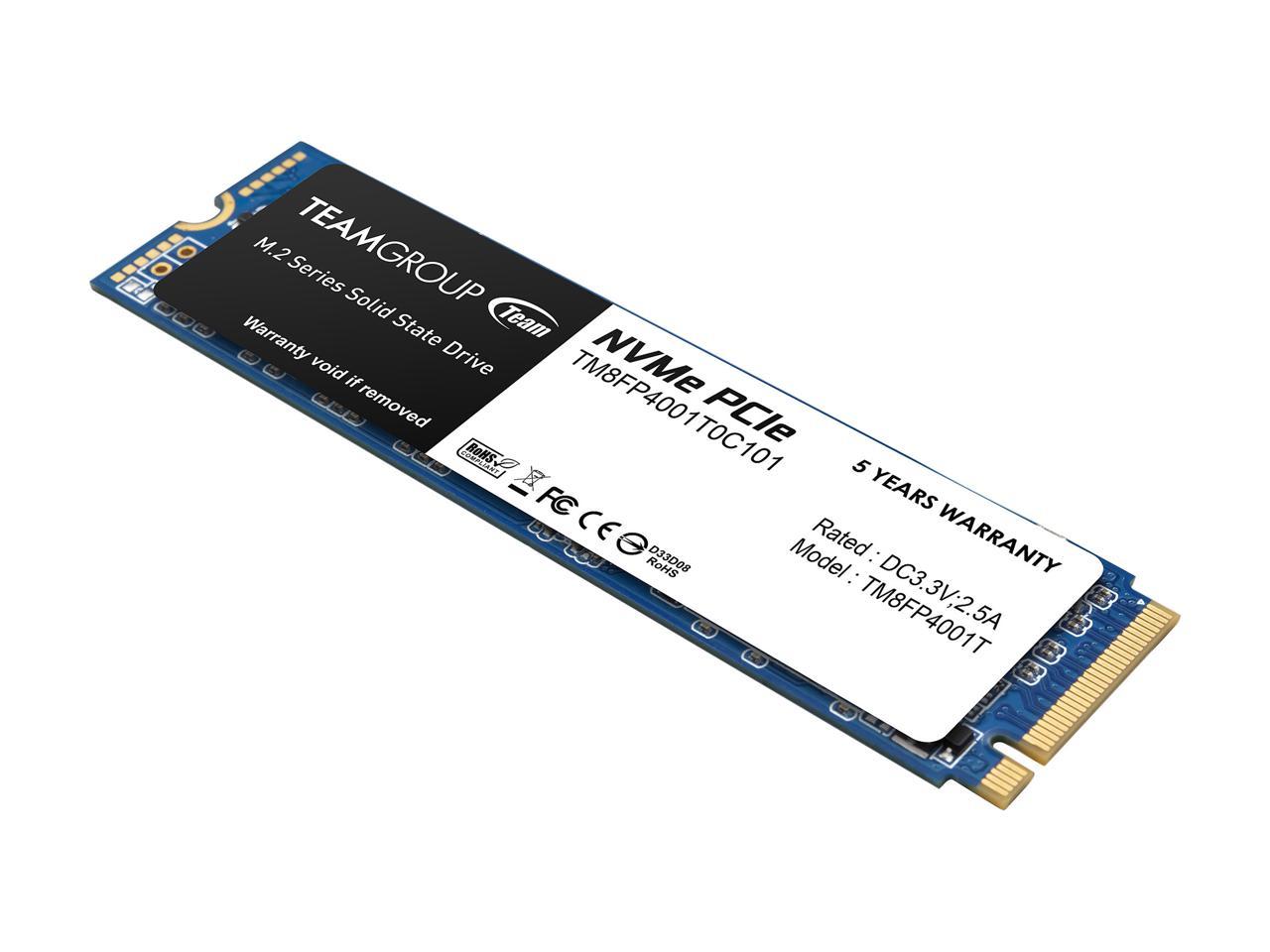 Team MP34 M.2 2280 1TB PCIe 3.0 x4 with NVMe 1.3 3D NAND Internal Solid State Drive (SSD) TM8FP4001T0C101