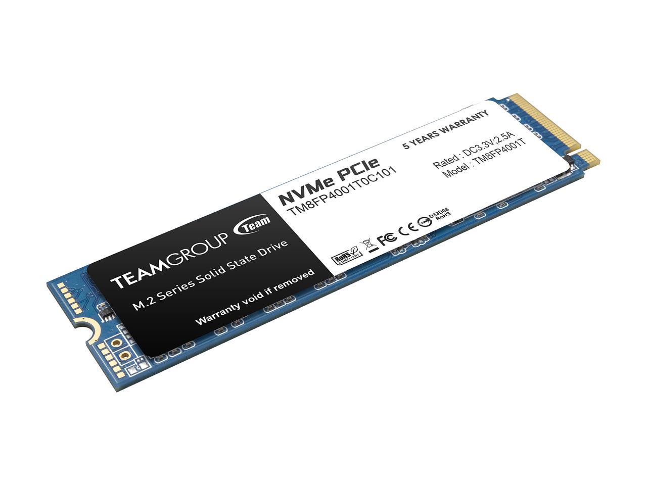 Team MP34 M.2 2280 1TB PCIe 3.0 x4 with NVMe 1.3 3D NAND Internal Solid State Drive (SSD) TM8FP4001T0C101