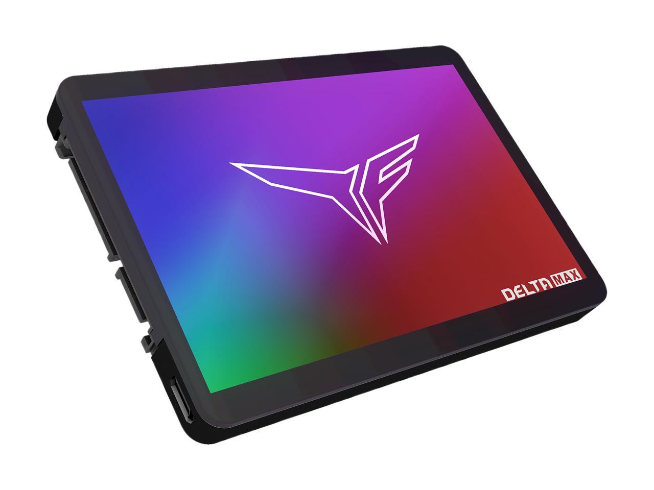 Team T-FORCE Delta Max RGB SSD 2.5" 1TB SATA III 3D NAND Internal RGB Solid State Drive (SSD) (For MB with 5V ADD Header)