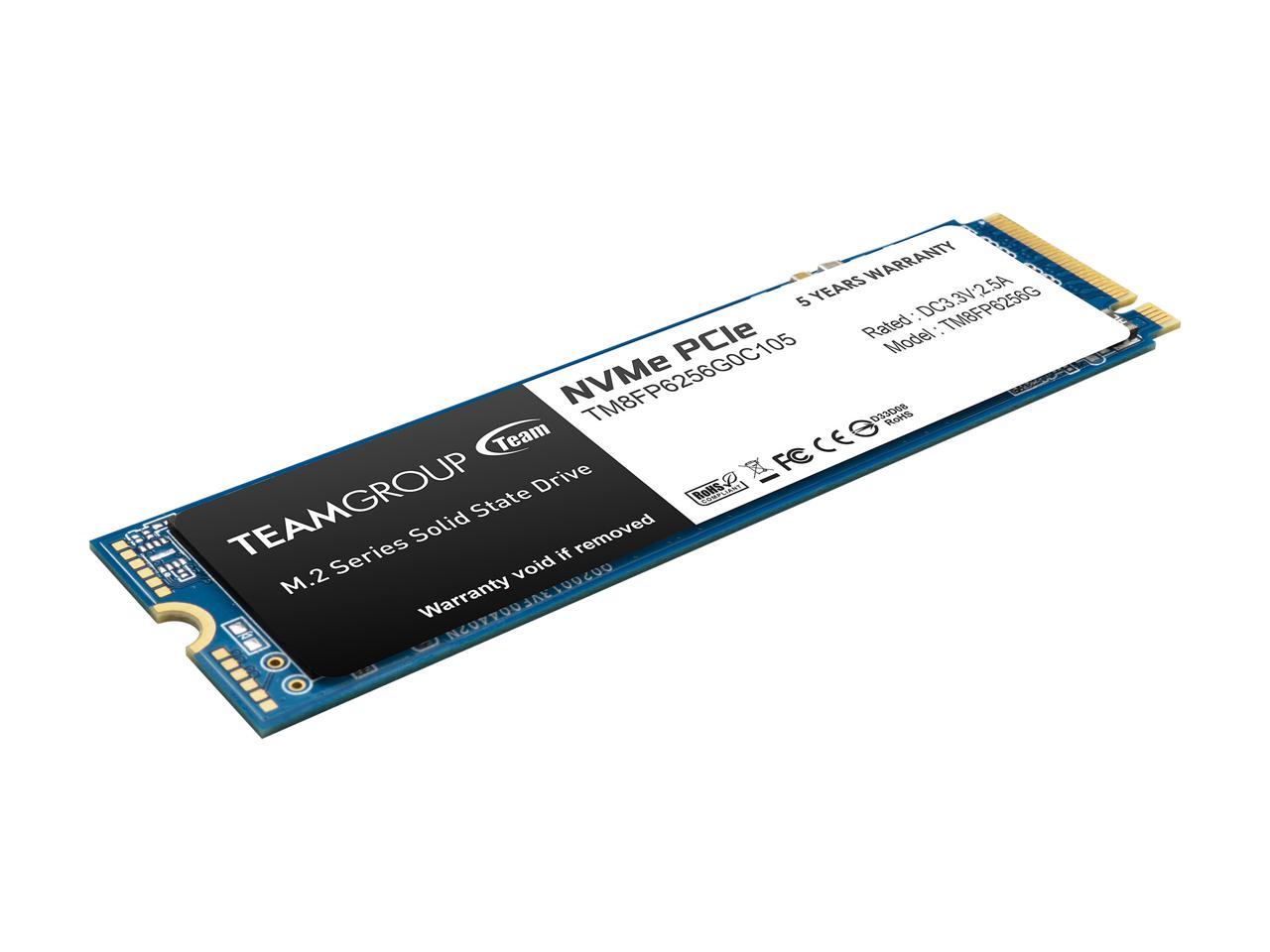 Team MP33 M.2 2280 256GB PCIe 3.0 x4 with NVMe 1.3 3D NAND Internal Solid State Drive (SSD) TM8FP6256G0C101