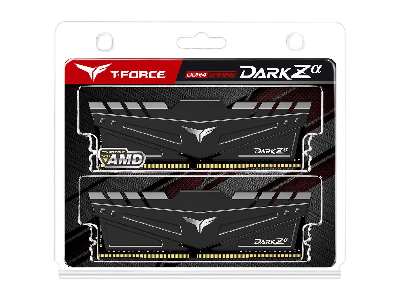 Team T-FORCE DARK Za 16GB (2 x 8GB) 288-Pin DDR4 SDRAM DDR4 3600 (PC4 28800) Desktop Memory (FOR AMD) Model TDZAD416G3600HC18JDC01