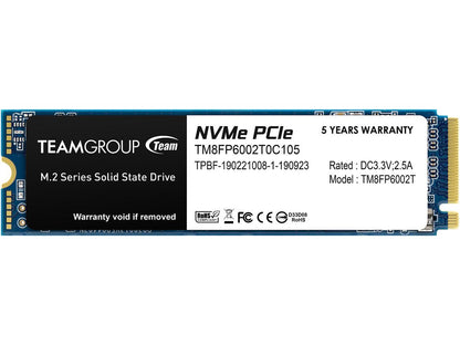 Team MP33 M.2 2280 2TB PCIe 3.0 x4 with NVMe 1.3 3D NAND Internal Solid State Drive (SSD) TM8FP6002T0C101