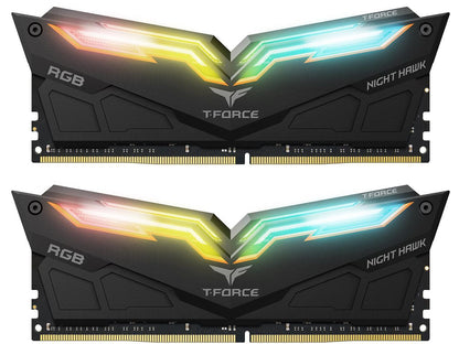 Team T-Force Night Hawk RGB 16GB (2 x 8GB) 288-Pin DDR4 SDRAM DDR4 3600 (PC4 28800) Desktop Memory Model TF1D416G3600HC18JDC01