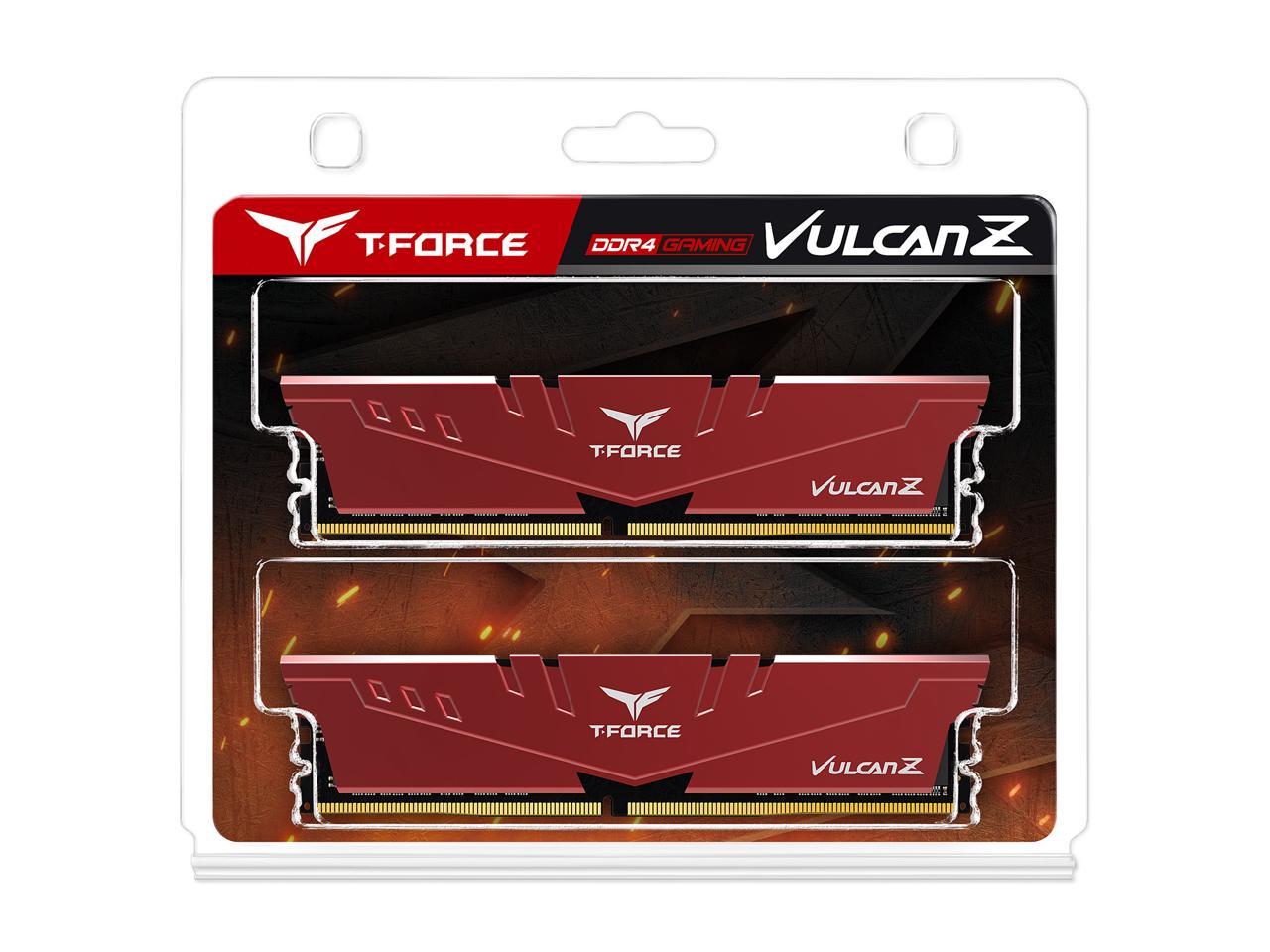 Team T-FORCE VULCAN Z 64GB (2 x 32GB) 288-Pin DDR4 SDRAM DDR4 3200 (PC4 25600) Intel XMP 2.0 Desktop Memory Model TLZRD464G3000HC16CDC01