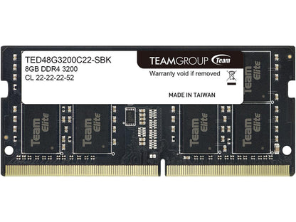 Team Elite 8GB 260-Pin DDR4 SO-DIMM DDR4 3200 (PC4 25600) Laptop Memory Model TED48G3200C22-S01